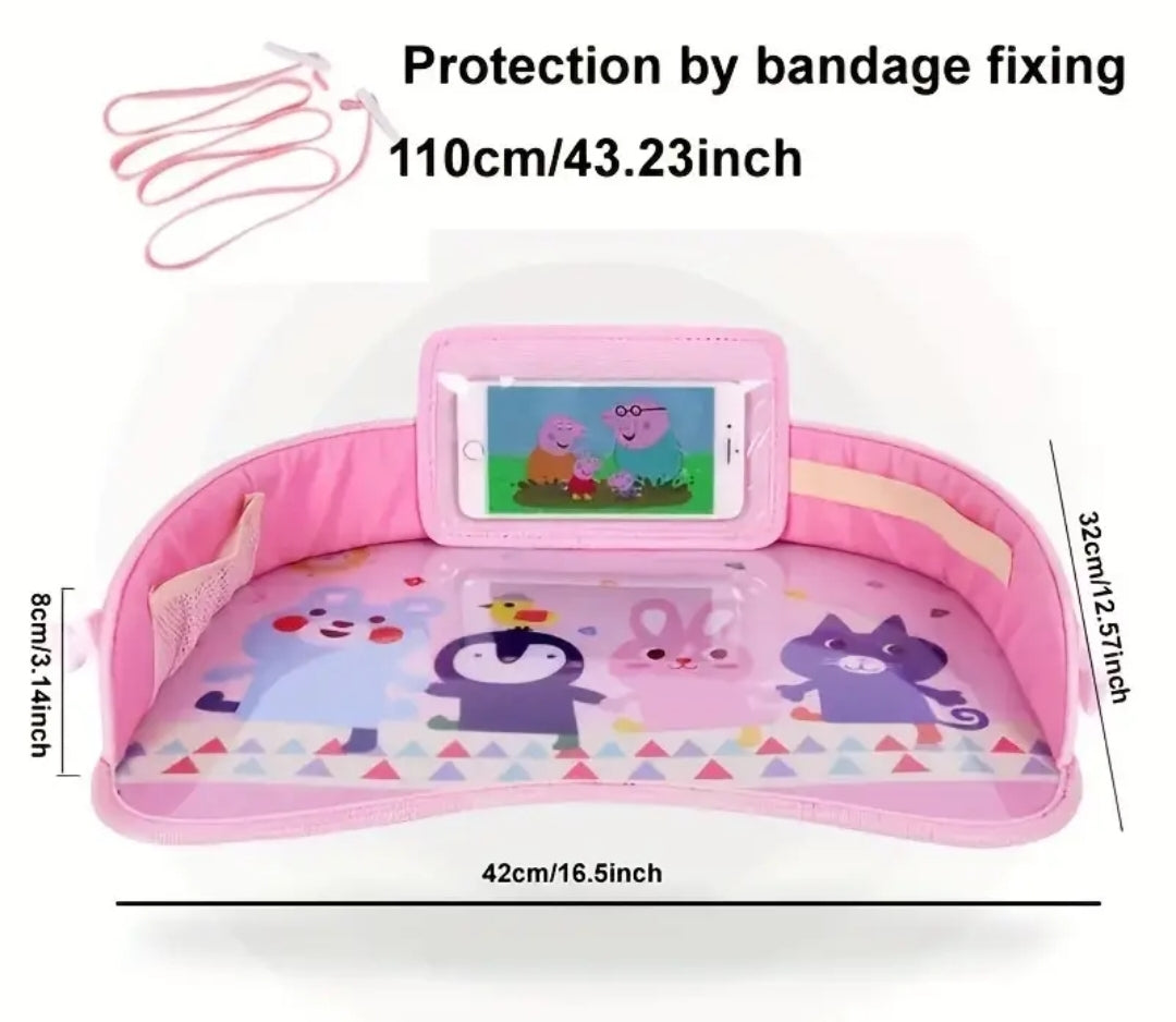 Automobilinės kėdutės stalelis. Mėlynas.